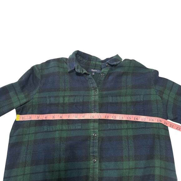 Madewell Oversized Boyshirt Dark Plaid Flannel Button Down Shirt - Picture 7 of 8